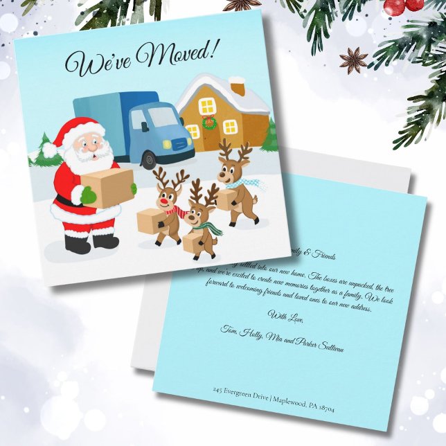 Anúncio Santa and Reindeer We've Move Announcement  (Criador carregado)