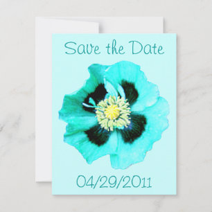 Anúncio "Save the Date" da Blue Poppy azul