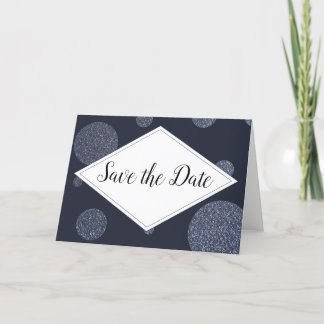 Anúncio Save the Date Einladungskarten blau glitzer