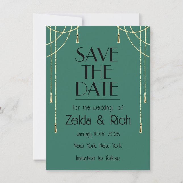 Anúncio Save The Date Flat Announcement Card (Frente)