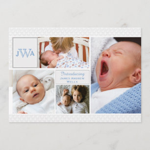 Anúncio Scalloped do nascimento da colagem da foto