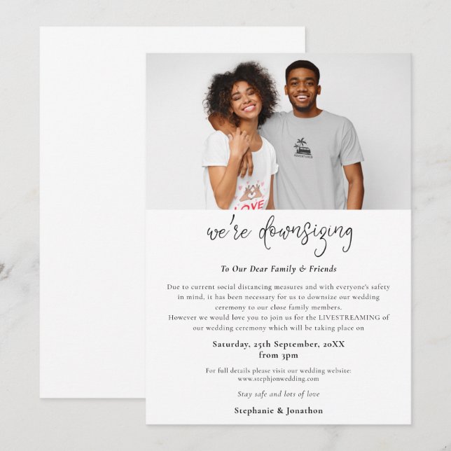 Anúncio Script de Foto de Redução de Casamento Moderno (Frente/Verso)