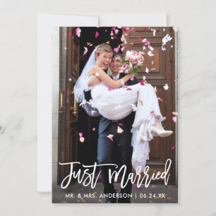 Anúncio Script de Pincel Moderno do Recem casados de Foto