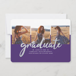 Anúncio Script de prata roxa de colagem de fotos de gradaç