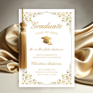 Anúncio Script Dourado De Boné De Ivy Da Graduação Bran