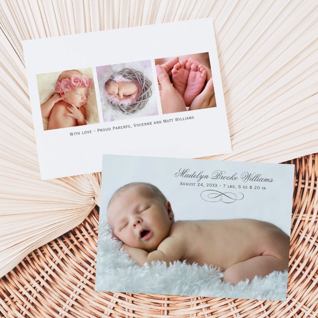 Anúncio Script Elegance Baby Girl Foto Overlay Birds (Criador carregado)