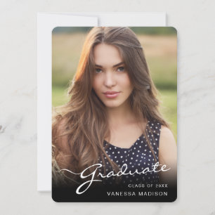 Anúncio Script Elegante do Formando Moderno   Foto Trendy