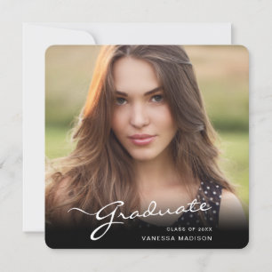 Anúncio Script Elegante do Formando Moderno   Foto Trendy