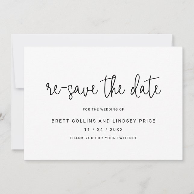 Anúncio Script minimalista Preto moderno Alterar a Data (Frente)