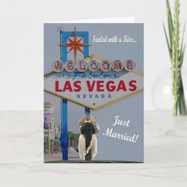 Anúncio Sealed with a Kiss "Just Married" Las Vegas Card (Frente)