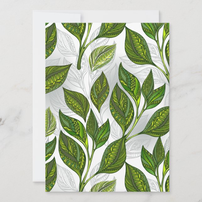Anúncio Seamless Pattern with Green Tea Leaves (Frente)