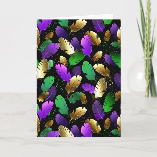 Anúncio Seamless Pattern with Mardi Gras feathers (Frente)