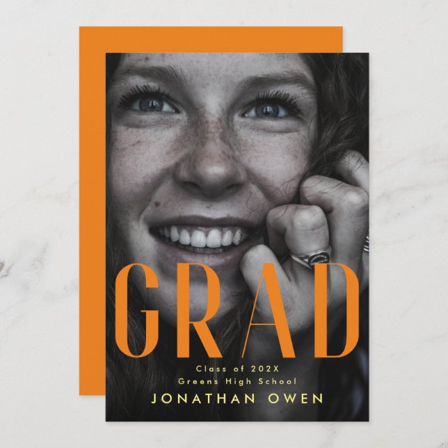 Anúncio Segundo grau amarelo alaranjado brilhante Classe d (Frente/Verso)