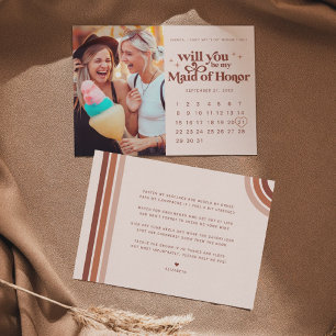 Anúncio Seja Minha Dama de Honra Foto & Calendário