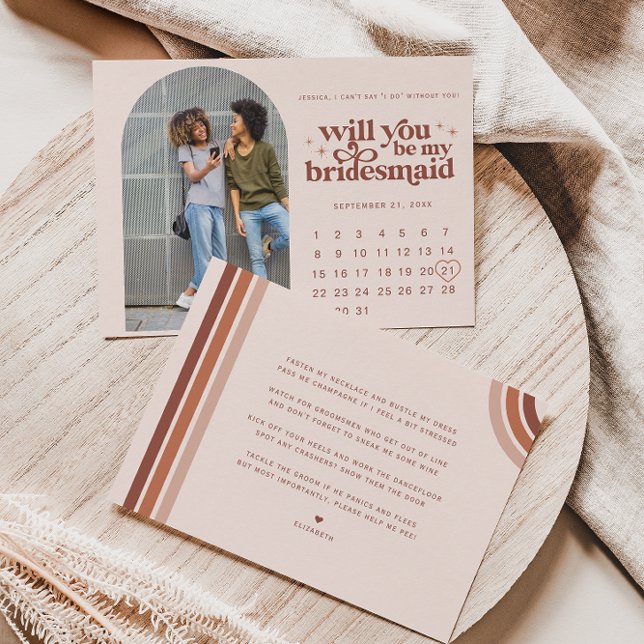 Anúncio Seja Minha Dama de Honra | Foto & Calendário  (Criador carregado)