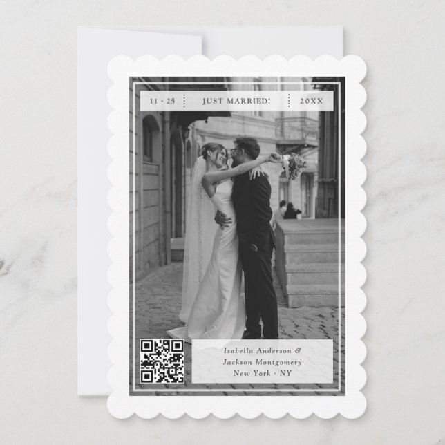 Anúncio Selo de Casamento QR Code Fuga de Casamento Retro  (Frente)
