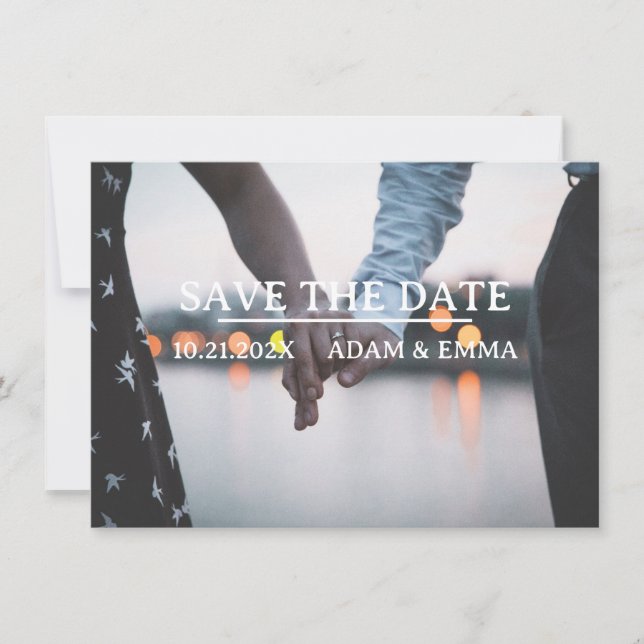 Anúncio Seu Código QR de Save The Date com Foto (Frente)