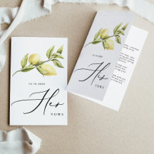 Seu Vows Yellow Lemon Weds Card