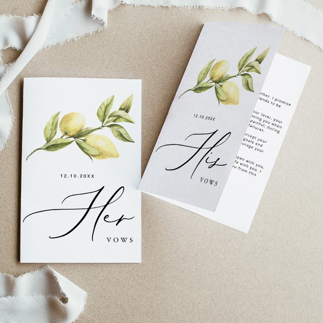 Anúncio Seu Vows Yellow Lemon Weds Card (Criador carregado)