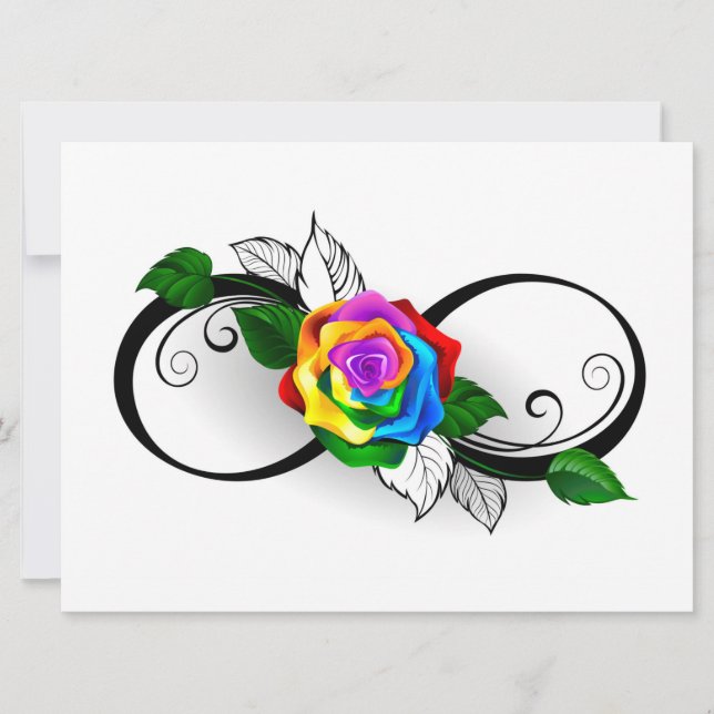 Anúncio Símbolo de Infinito com Rosa Arco-íris (Frente)