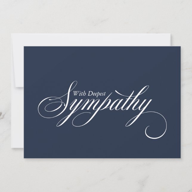 Anúncio Simple Blue Elegant Script Sympathy Card (Frente)