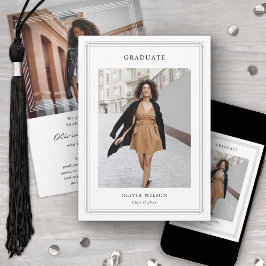 Anúncio Simple Classic Border 2 Photo Elegant Graduation