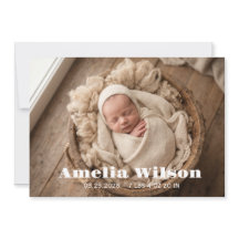 Simple Elegant Baby Birth Announcement