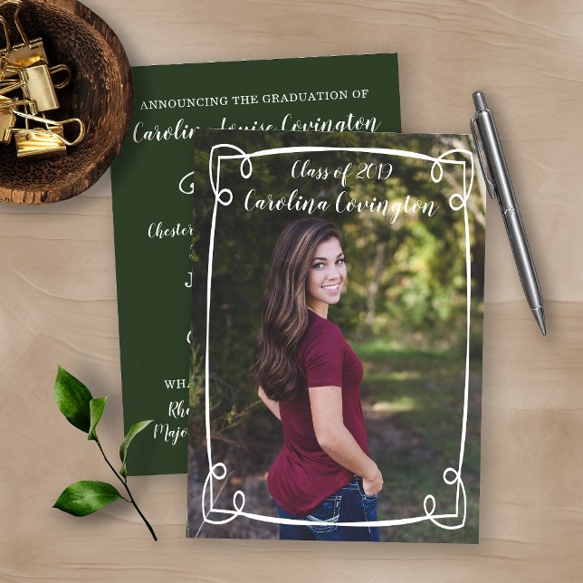 Anúncio Simple Hand Drawn Frame Photo Graduation (Criador carregado)