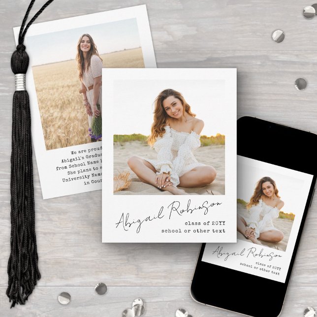 Anúncio Simple Handwritten Script Name 2 Photo Typewriter (Criador carregado)