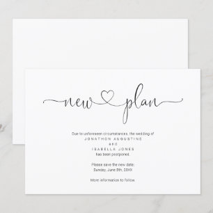 Anúncio Simples de Adiamento de Casamento