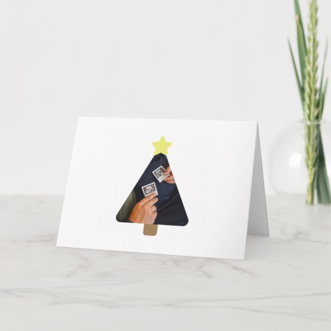 Anúncio simples de gravidez em árvore de Natal (Frente)