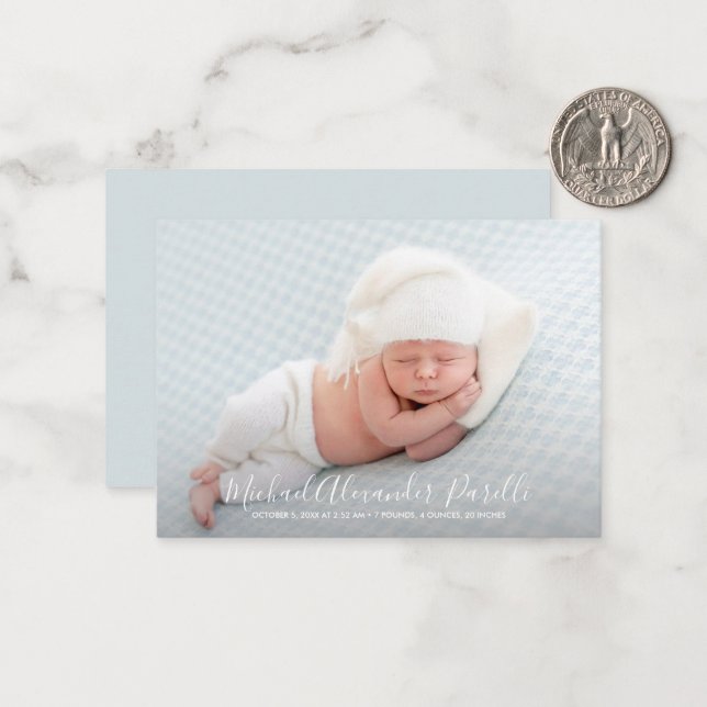 Anúncio Simples de Nascimento da Foto do Bebê (Frente/Verso In Situ)