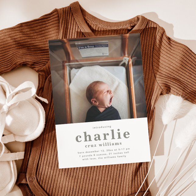 Anúncio simples de nascimento de fotografia | Nasc (Criador carregado)