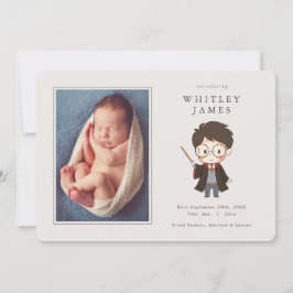 Anúncio simples de nascimento do bebê Harry Potter