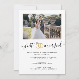 Anúncio simples de recém-casados com foto do casal