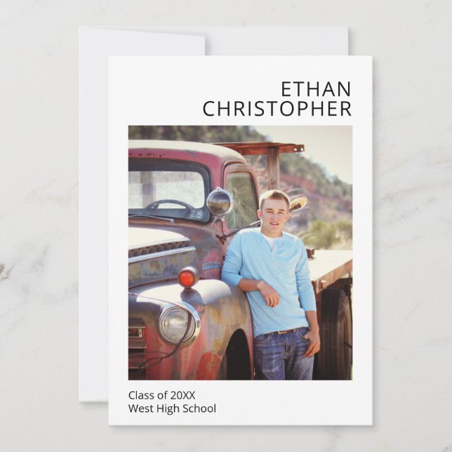 Anúncio simples do Homem de Graduação de Fotos Mod (Frente)