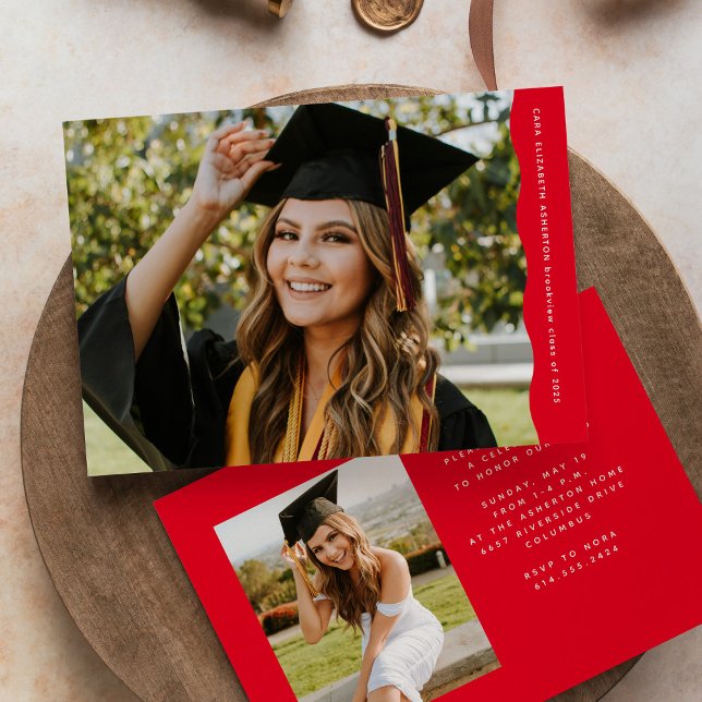 Anúncio Simples e moderna margem de onda, dois graus verme (Criador carregado)