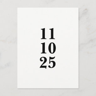 Anúncio Simples preto e branco guarde o cartão postal de d