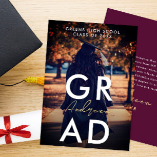 Anúncio Simples Tipografia Negrito Burgundy Graduada Moder