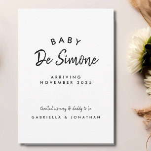 Anúncio Simples Tipografia Preto e Branco de Gravidez