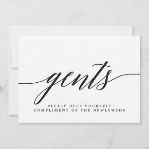 Anúncio Sinal de Banheiro de Casamento de Gents - Script M