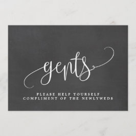 Anúncio Sinal de Banheiro de Cavalheiros para Casamento - 