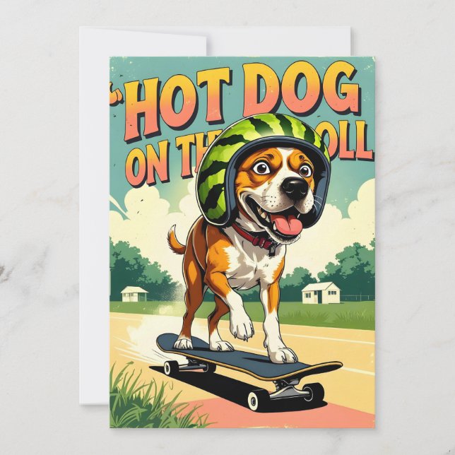 Anúncio Skateboard Dog Summer Funny Beach (Frente)