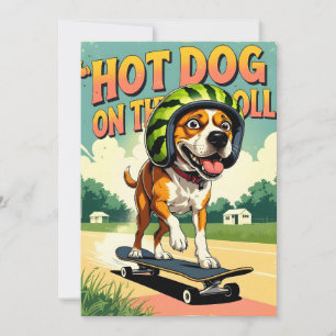 Anúncio Skateboard Dog Summer Funny Beach