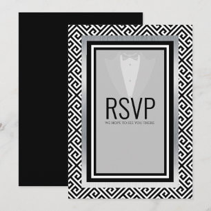 Anúncio Smoking preto, prata e branco r.s.v.p