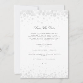 Anúncio Snowflakes De Script Elegante Salve A Placa Date