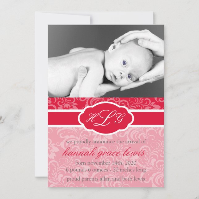 Anúncio sofisticado de bebê (vermelho) (Frente)