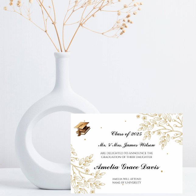 Anúncio sofisticado de Graduação Dourada (Criador carregado)