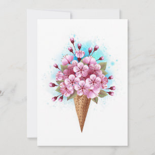 Anúncio Sorvete Waffle Rosa Sakura Cone
