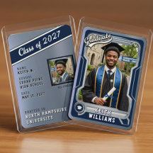 Sports Trading Card Photo Blue Graduation
